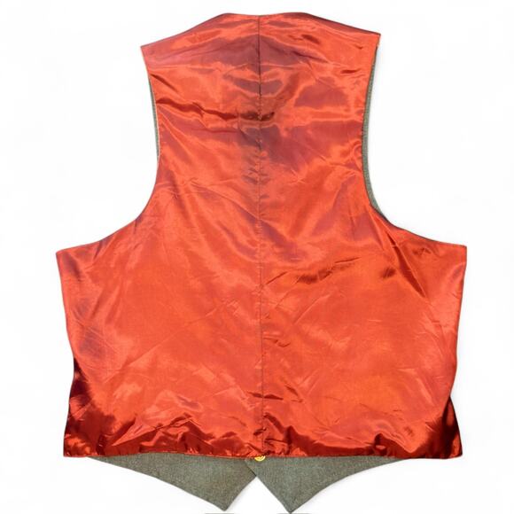 Reversible Mens Navy Blue/Grey/Burnt Orange Vest Gold Buttons Size Medium Preppy - Picture 11 of 15